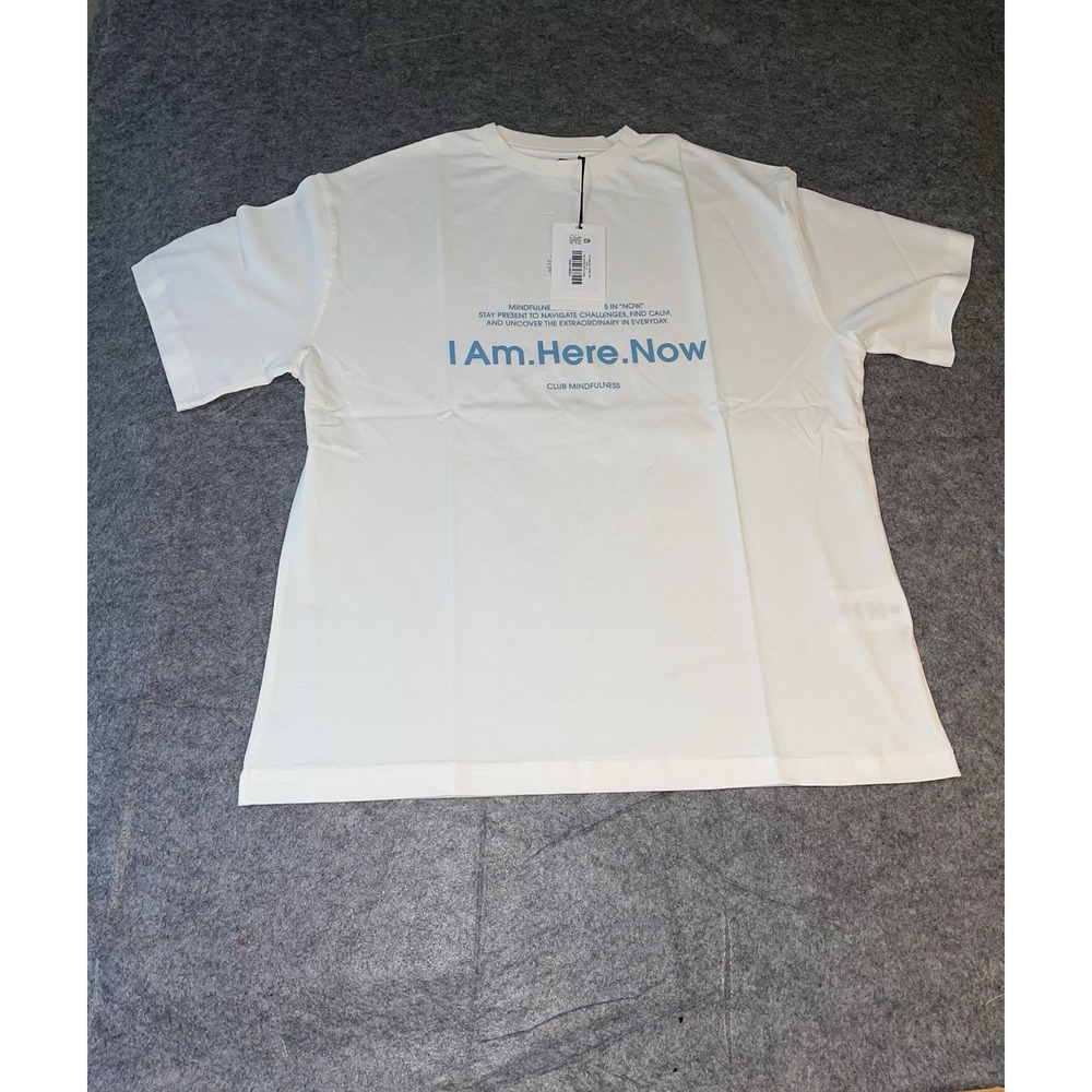 Active After Coffee I Am Here Now T Shirt White XL Mindful Graphic Tee